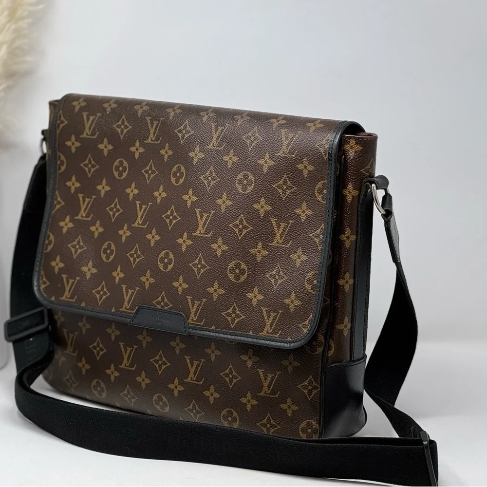 💯Authentic LOUIS VUITTON Monogram Macassar Bass GM Messenger Bag